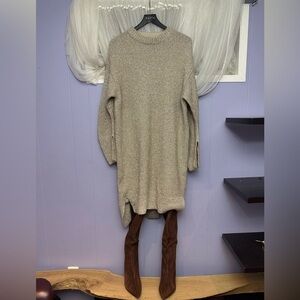 (NUDE) metallic shimmer Sweater Dress